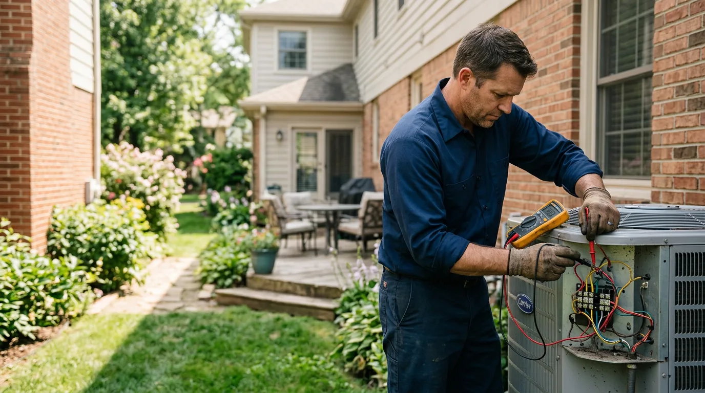 HVAC technician working near Carnegie, OK
